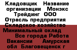 Кладовщик › Название организации ­ Монэкс Трейдинг, ООО › Отрасль предприятия ­ Складское хозяйство › Минимальный оклад ­ 16 500 - Все города Работа » Вакансии   . Амурская обл.,Благовещенск г.